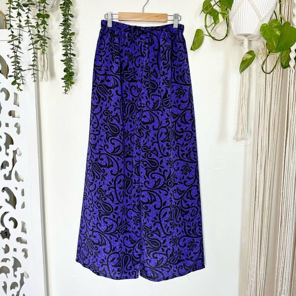 VTG 90s Boho Geo Floral Paisley Printed Wide Leg Bloomer Pants - Picture 3 of 6